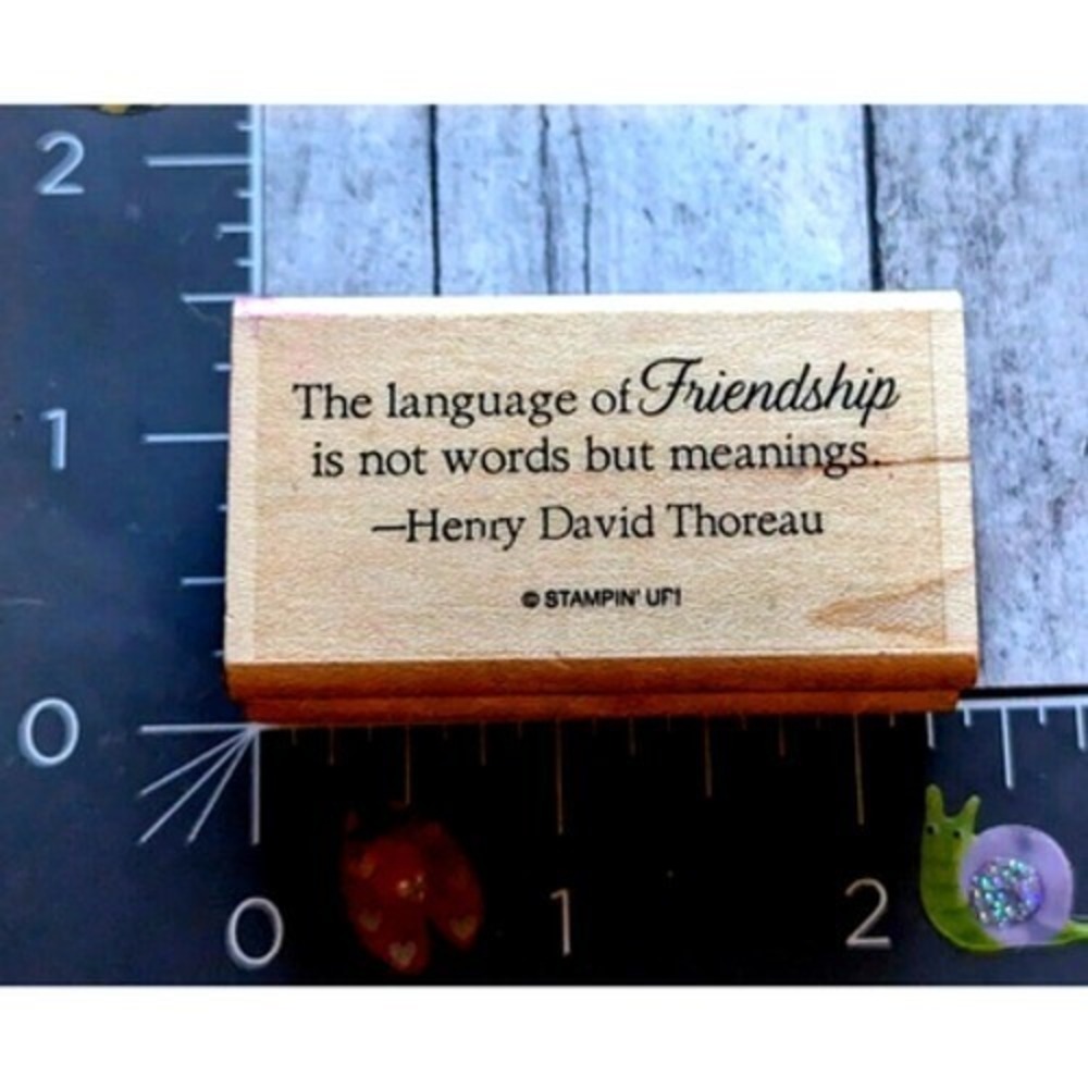 Stampin' Up! Language Of Friendship Words Meanings Rubber Stamp Wood #G55